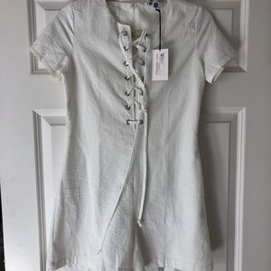 Staud by solid and striped romper/cover up